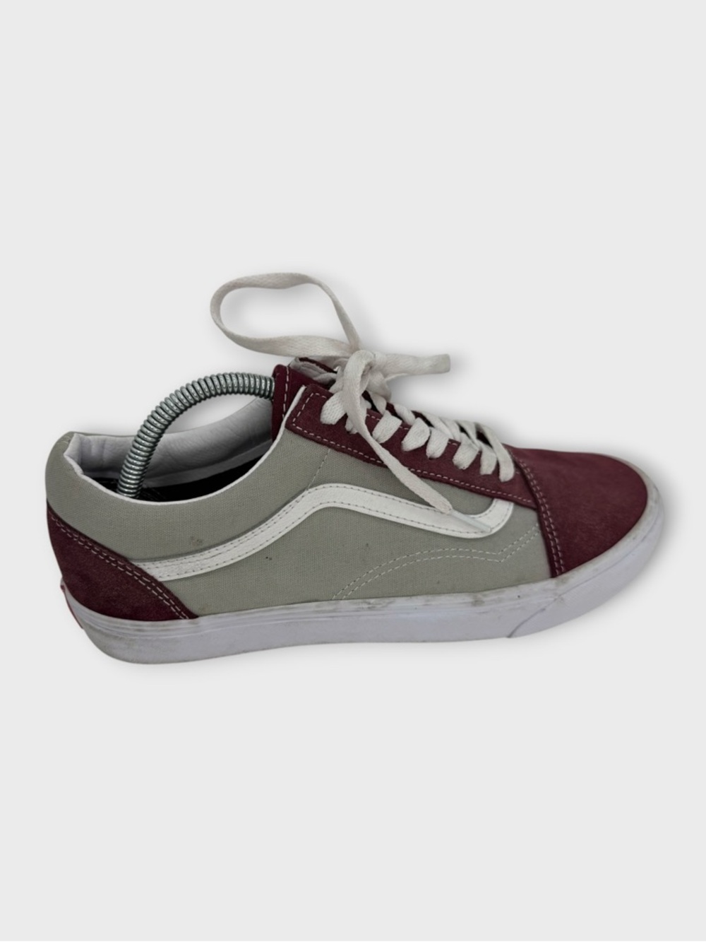 Vans Men’s Old Skool‎ Sneaker in Burgundy and Gray Size 10 Fair Condition
